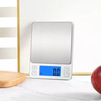 Портативные мини-кухонные весы 3 кг/0,1 г с двумя лотками. Высокоточные компактные весы для взвешивания продуктов питания для домашнего и наружного использования. чёрный