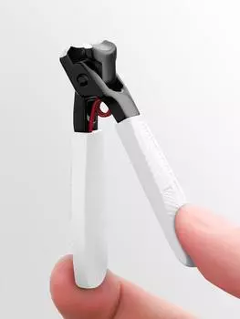 Портативные одноручные кусачки для ногтей с большим зевом и точными лезвиями белый