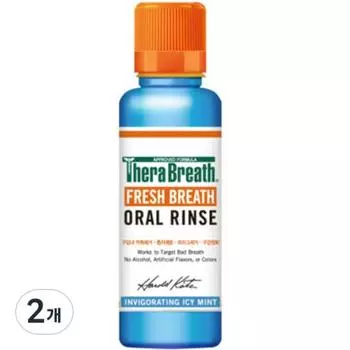 Портативные полоскания Thera Breath Fresh Breath со вкусом ледяной мяты, мини-размер, 150 мл, 2 шт.