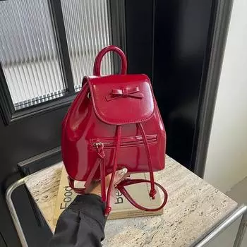 Портативные яркие однотонные рюкзаки из искусственной кожи для женщин, простые, высококачественные, компактные, крутые, маятниковые, универсальные