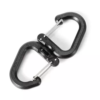 Портативные S-образные цепные крючки с поворотом на 360 градусов, двойной карабин, поворотный зажим для походов, кемпинга, выгула собак L