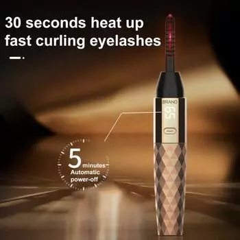 Портативные щипцы для завивки ресниц с подогревом и ЖК-дисплеем 2 настройки температуры Перезаряжаемые от USB электрические щипцы для завивки ресниц Длительный подъем ресниц Естественная завивка чёрный