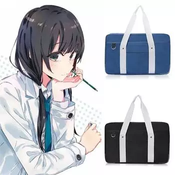 Портативные школьные сумки, сумки через плечо, японские сумки, парусиновые, унисекс, большие