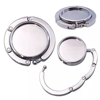 Портативные складные многоцелевые крючки для сумок из кристаллического сплава, держатель для сумок, вешалка для сумок, крючок для стола, круглая форма