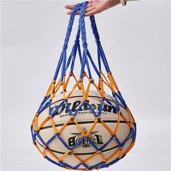 Портативные утолщенные футбольные сетчатые сумки, спортивные баскетбольные сумки для переноски одного мяча One Size