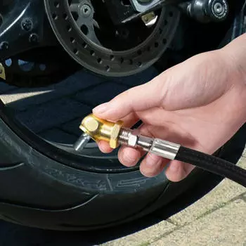 Портативные воздушные патроны из цельного металла с закрытым шаровым воздушным патроном 1/4 дюйма NPT стандартный быстроразъемный штекер для накачивания шин манометрическая насадка металлическая 2 шт. One Size жёлтый