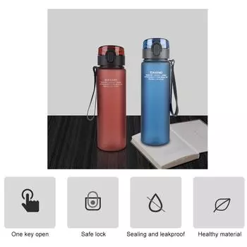 Портативный 400 мл 560 мл матовый стакан для воды пластиковый стакан бутылки для питья фитнес спорт на открытом воздухе бутылка для воды герметичный 560ml синий