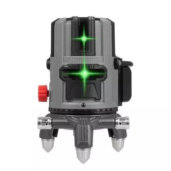 Портативный 5-линейный лазерный уровень Профессиональный лазерный уровень Зеленый луч 3 градуса Самовыравнивающийся многофункциональный EU Plug & 5 Lines