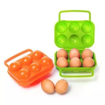 Портативный 6-решетчатый держатель для яиц, лоток для хранения, контейнер, уличная ручка, чехол