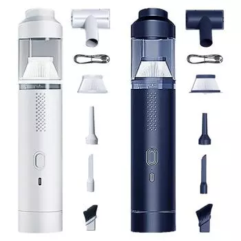 Портативный 9000PA беспроводной автомобильный пылесос сильный всасывающий ручной пылесос для автомобиля дома 80 Вт USB перезаряжаемый автомобильный пылесос синий