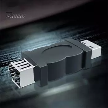 Портативный адаптер FireWire IEEE 1394, 6-контактный разъем «мама» на USB 2.0, тип A «папа» чёрный
