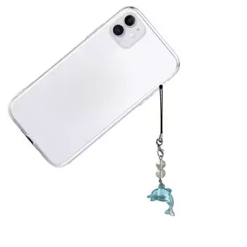 Портативный акриловый брелок-подвеска с украшением в виде уникального синего дельфина, ручная работа, шнурок для телефона из бисера 1