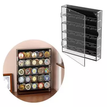 Портативный акриловый витринный шкаф для монет, круглый прозрачный настольный ящик для хранения, домашний аксессуар для монет, ювелирных изделий и сувениров белый