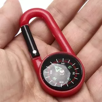 Портативный альпинистский крюк, компас, брелок, компас, компас для кемпинга на открытом воздухе красный