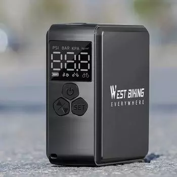 Портативный электрический насос для велосипедных шин Портативный насос высокого давления для велосипедных шин USB Перезаряжаемый цифровой чёрный