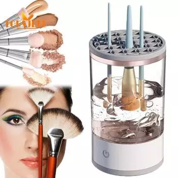 Портативный электрический очиститель кистей для макияжа, 2 шт., источник питания USB, инструмент для быстрой сушки, автоматическое вращение и очистка, инструмент для обслуживания косметических кистей 2pcs