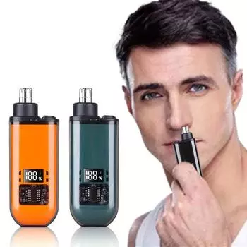Портативный электрический триммер для волос в носу, мини-триммер для удаления волос в носу, уход за носом и лицом, триммер для бровей унисекс оранжевый