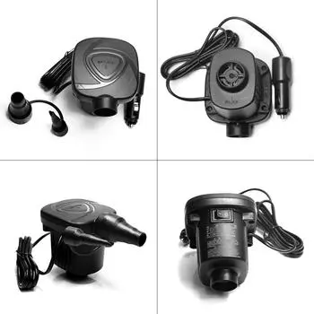 Портативный электрический воздушный насос постоянного тока 12 В, воздушный матрас, лодка, автомобильный воздушный надувной насос для автомобиля, кемпинга чёрный
