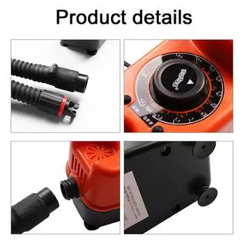 Портативный электрический воздушный насос высокого давления 20 фунтов на квадратный дюйм для накачивания и спуска воздуха с 6 насадками для надувной лодки, каяка, бассейна оранжевый