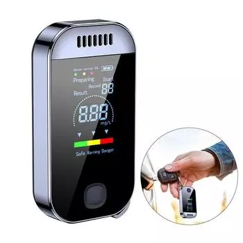 Портативный алкотестер цифровой алкотестер профессиональный алкотестер с ЖК-дисплеем USB перезаряжаемый чёрный