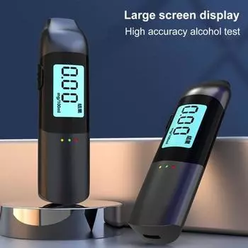 Портативный алкотестер Yousheng, портативный тестер алкоголя в выдыхаемом воздухе, высокоточный ЖК-дисплей, алкометр, перезаряжаемый через USB, мини-счетчик, детектор выдувания чёрный