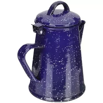 Портативный эмалированный кофейник, чайник с ручкой, ретро-чайник для домашнего офиса, большой чайник для нагрева воды, практичный для кипячения синий