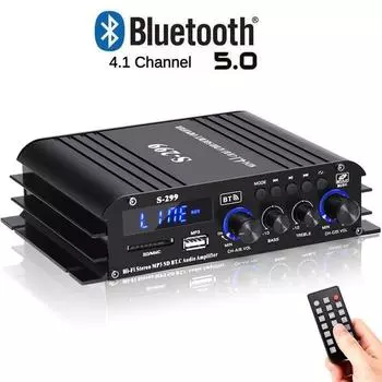 Портативный автомобильный 4.1-канальный Bluetooth стерео сабвуфер небольшой домашний кинотеатр HIFI аудио усилитель 17.6X12.5X4.5CM