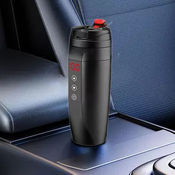 Портативный автомобильный электрический чайник с защитой от протечек и сенсорной панелью Smart Touch 21x7 см 12v