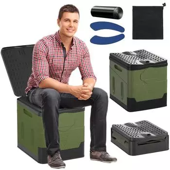 Портативный автомобильный аварийный туалет с крышкой, складной туалет для кемпинга, с большой несущей способностью, мусорный бак, сиденье для автомобиля, туалет