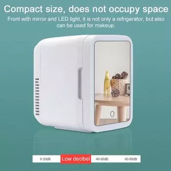 Портативный автомобильный холодильник 4л, небольшой бытовой бесшумный охладитель, теплее 12 В/110 В с зеркалом и светодиодом