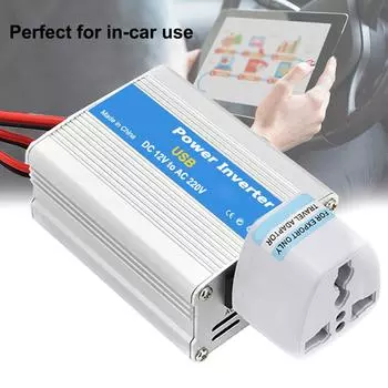 Портативный автомобильный инвертор, 100 Вт, 12 В постоянного тока в 220 В переменного тока, преобразователь зарядного устройства с зарядкой через USB