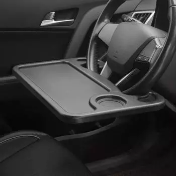 Портативный автомобильный кронштейн для настольного ноутбука используется для еды и работы. Настольная подставка на руле автомобиля, поднос для еды и кофе.