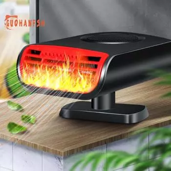 Портативный автомобильный обогреватель 12 В: Обогреватель лобового стекла, вращающийся на 360 градусов, встроенный фильтр-чип, автоматический обогреватель обогревателя чёрный/красный