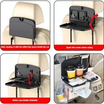 Портативный автомобильный поднос для ноутбука, компьютерный стол, подставка для еды, работы, рулевого колеса автомобиля, кронштейн для обеденного стола, поднос для напитков и кофе чёрный