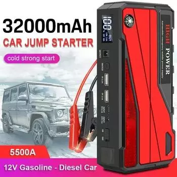 Портативный автомобильный пусковой двигатель 32000 мАч аккумуляторный блок питания наружный аварийный пусковой аккумулятор зарядное устройство для 12 В транспортного средства