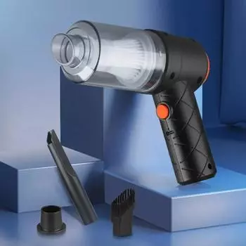 Портативный автомобильный пылесос 6000PA Мини беспроводной пылесос Ручные автомобильные пылесосы Домашние и автомобильные пылесосы двойного назначения чёрный