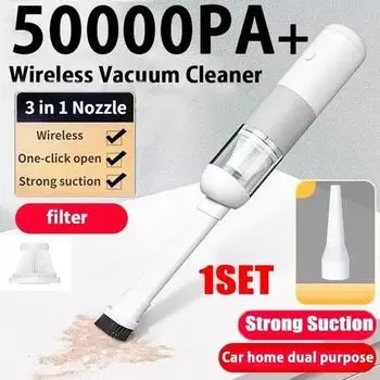 Портативный автомобильный пылесос, мини-ручной пылесос, умный домашний автомобиль, беспроводной, двойного назначения Dust collector чёрный
