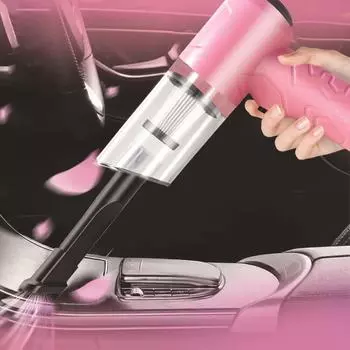 Портативный автомобильный пылесос: Высокомощный всасывающий и выдувающий многофункциональный инструмент для всасывания пыли для дома и путешествий wireless suction/blowing/pumping/charging 4 in 1 розовый