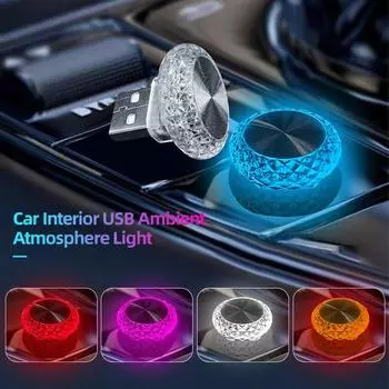 Портативный автомобильный USB окружающий свет Мини светодиодные декоративные атмосферные лампы для салона автомобиля окружающий свет компьютерный свет Plug Play