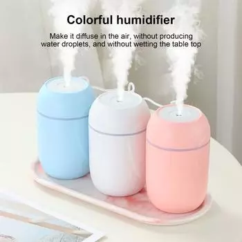 Портативный автомобильный увлажнитель воздуха с мелким туманом, длительное увлажнение, компактный настольный цветной увлажнитель воздуха для автомобиля розовый