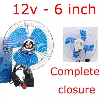 Портативный автомобильный вентилятор охлаждения, 1 шт., 12 В/24 В, охлаждающий вентилятор для электромобиля с поворотной головкой на 180 градусов, автомобильные вентиляторы для автомобиля 6 inches 12V A