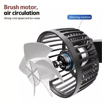 Портативный автомобильный вентилятор с вращением на 360 градусов, двухскоростной вентилятор для приборной панели, питание от USB, 5 В, вентилятор для охлаждения шеи и спинки сиденья автомобиля