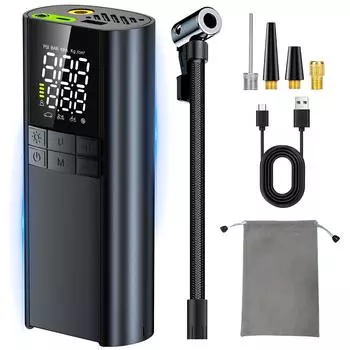 Портативный автомобильный воздушный компрессор 8000 мАч 12 В 150PSI электрический беспроводной насос для накачки шин для мотоцикла, велосипеда, лодки, автошины, шарики чёрный