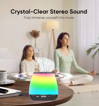 Портативный беспроводной Bluetooth-динамик со встроенным аккумулятором большой емкости для длительного воспроизведения, подходящий для семейных посиделок чёрный