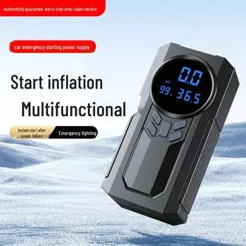 Портативный беспроводной воздушный насос и внешний аккумулятор: Многофункциональный цифровой дисплей для накачивания шин с аварийным источником питания
