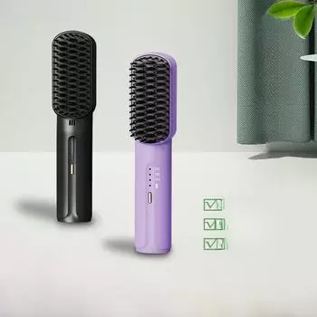 Портативный беспроводной выпрямитель и щипцы для завивки волос: Перезаряжаемый, удобный для путешествий, не вредит волосам Little fairy model фиолетовый