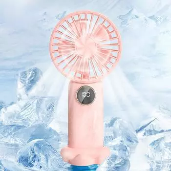 Портативный бесшумный вентилятор, мини-ручной электрический вентилятор, 5 скоростей ветра, съемная крышка, подходит для детей, взрослых, дома, офиса, улицы белый