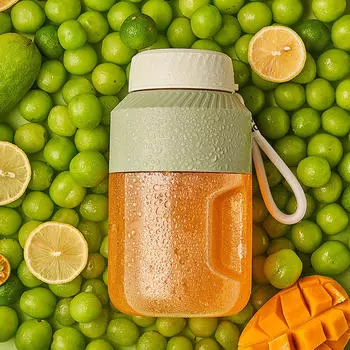 Портативный блендер, электрическая соковыжималка, многофункциональная чашка для коктейлей на открытом воздухе и в офисе Green Single Lid