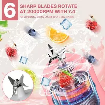 Портативный блендер, мини-соковыжималка, машина для приготовления смузи, перезаряжаемая электрическая соковыжималка для миксеров из апельсиновых фруктов белый
