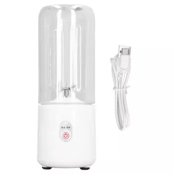 Портативный блендер с 6 лезвиями, USB-зарядка, многофункциональный мини-миксер для фруктов, соковыжималка, чашка для дома L белый